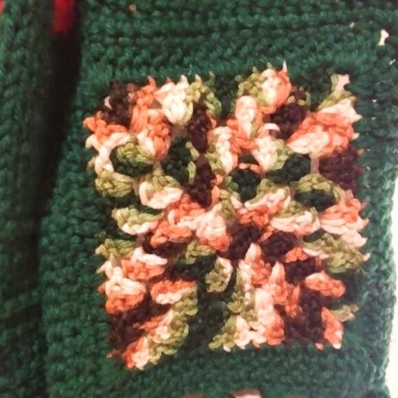 Scarf Hand-Crocheted Boho Bohemian 70s Style Sampler Granny Squares Zig … - Picture 5 of 8